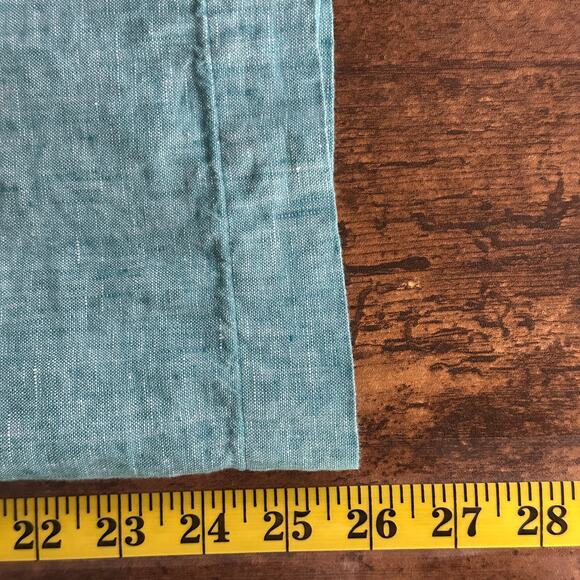 Baird McNutt J Crew 100 Irish Linen Shirt Teal Size XXS Beachy Boho Coastal EUC - Picture 4 of 8